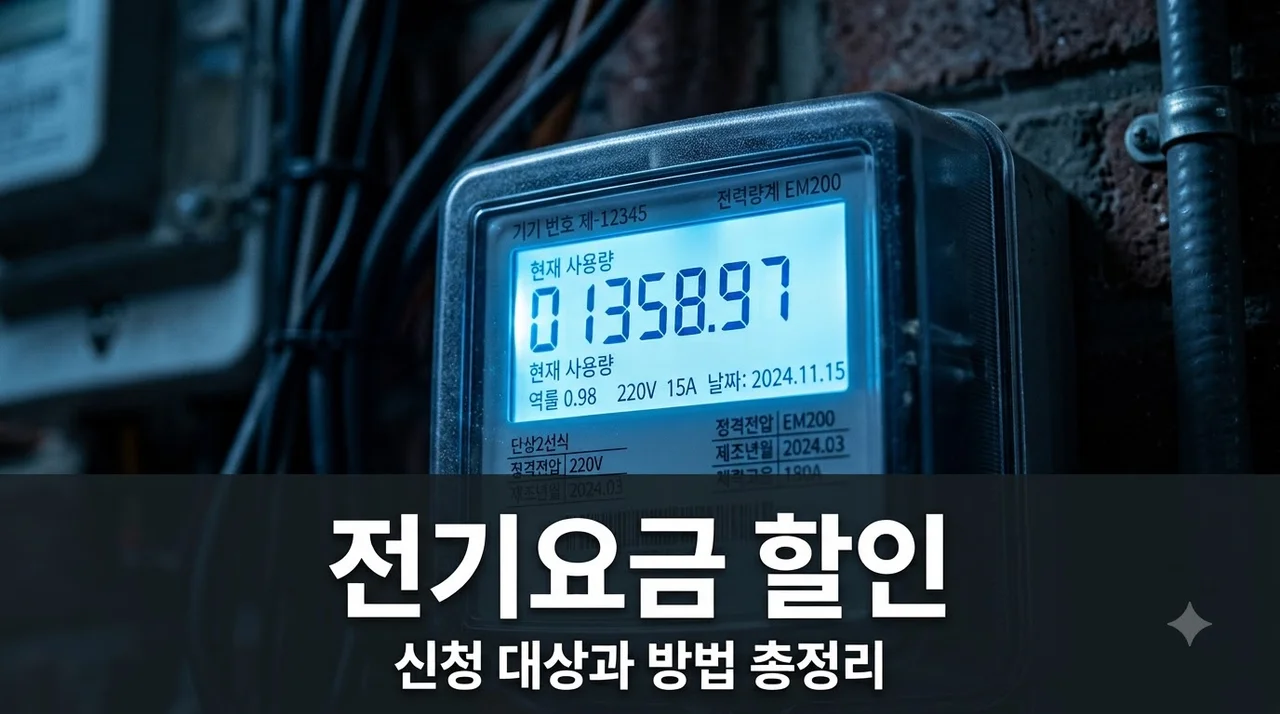 전기요금 복지할인 대상 신청 방법 총정리 (최대 월 2만원 할인)