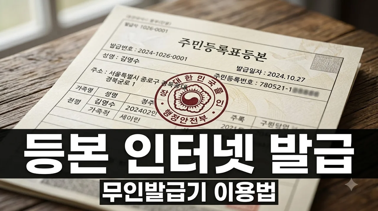 주민등록등본 인터넷 발급 및 무인발급기 이용 방법 완벽 가이드