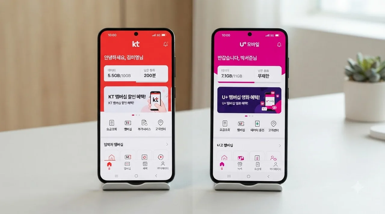 KT 마이케이티 및 LG U+ 앱 발급 절차